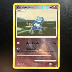 FREE SHIPPING Croagunk - 60/100 - Common - Reverse Holo Pokemon - Image 1