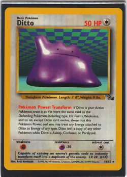 Ditto 18/62 Rare Fossil Pokemon LP - Image 1