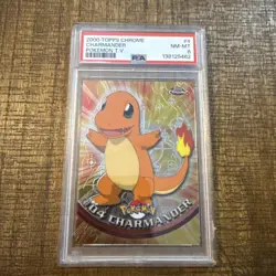 2000 Topps Chrome Pokemon #4 Charmander PSA 8 - Image 1