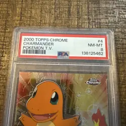 2000 Topps Chrome Pokemon #4 Charmander PSA 8 - Image 2