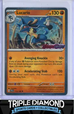 2023 Pokemon Scarlet & Violet #114/198 Lucario Cosmic Foil Stamped 54 - Image 1