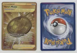 Secret - Hero's Medal Pokemon Sword & Shield Vivid Voltage #201 - Image 3