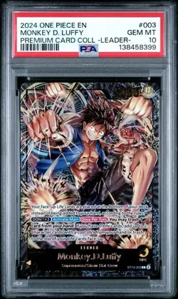 Monkey D. Luffy ST13-003 - One Piece Premium Leader Collection - PSA 10 - Image 1