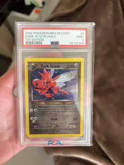 Pokemon Neo Destiny 1st Edition 2002 Dark Scizor Holo Card PSA 9 9/105 - Image 1
