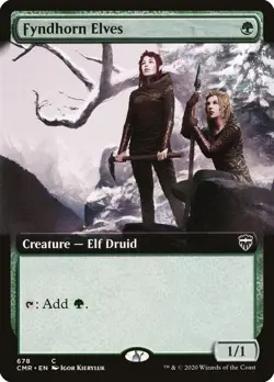Fyndhorn elves x1 - extended art - regular - Commander legends mtg magic - Image 1