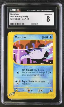 Mantine Pokemon (2003) Skyridge #77/144 CGC 8 NM/MINT Common WOTC - Image 1