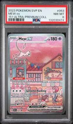2023 POKEMON SVP EN-SV BLACK STAR PROMO 151 ULTRA-PREM COLL #053 MEW EX PSA 8 - Image 1