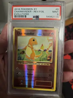 Pokemon XY Evolutions Charmander Reverse Holo 2016 #9/108 PSA 9 - Image 1