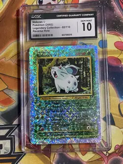 Pokemon Nidoran 82/110 Reverse Holo Legendary Collection - CGC 10 - Image 1