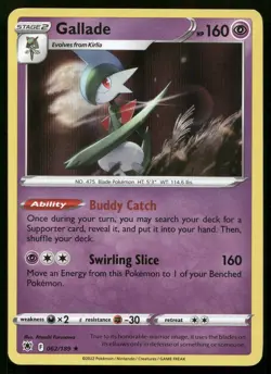 Gallade SWSH10: Astral Radiance 062/189 LP-NM Holo Rare Pokemon TCG - Image 1