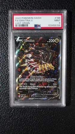 Pokemon TCG Giratina V 186/196 Lost Origin SWSH Full Art Holo PSA 9 - Image 1