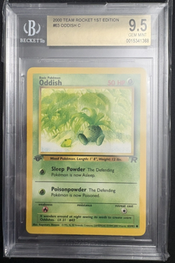 2000 Pokemon Team Rocket 1st Edition Oddish BGS 9.5 Gem Mint 63/82 - Image 1