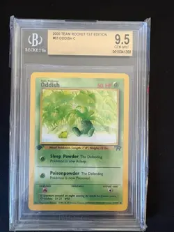 2000 Pokemon Team Rocket 1st Edition Oddish BGS 9.5 Gem Mint 63/82 - Image 3