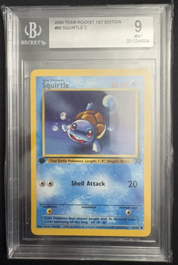 2000 Pokemon Team Rocket 1st Ed. #68 Squirtle BGS 9 MINT - Image 1