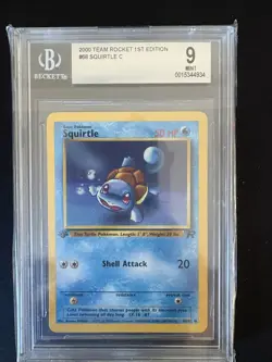 2000 Pokemon Team Rocket 1st Ed. #68 Squirtle BGS 9 MINT - Image 3