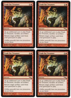 Trash for Treasure x4 4x 2003 Mirrodin PLAYSET Red Rare Sorcery MTG NM AZ1 - Image 1