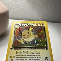 2000 POKEMON DARK RAICHU TEAM ROCKET 1ST EDITION HOLO SECRET RARE LP/NM - Image 3