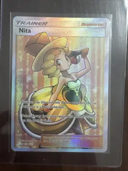 Pokemon Nita TCG Sun & Moon Team Up Holo Ultra Rare Card 180/181 - Image 1