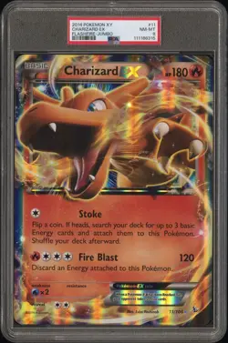 OVERSIZED CHARIZARD EX PSA 8 NM-MT 2014 POKEMON FLASHFIRE XY JUMBO 11/106 RARE - Image 1
