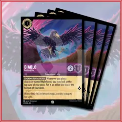 Disney Lorcana TCG: DIABLO - Faithful Pet x4 Common Into The Inklands 37/204 - Image 1