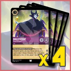 Disney Lorcana: 2024 Maleficent Vexed Partygoer 51/204 x4 | Uncommon - Image 1