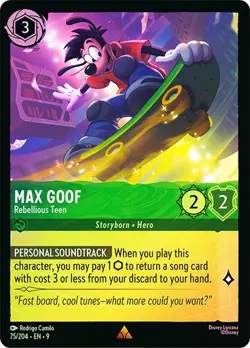 Max Goof - Rebellious Teen 75/204 Disney Lorcana Fabled RARE Cold Foil - Image 1