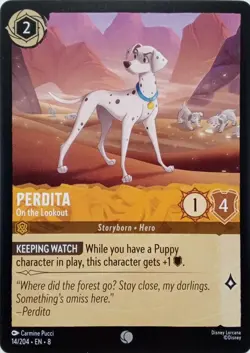 14/204 PERDITA ON THE LOOKOUT EN8 COMMON DISNEY LORCANA CARD - Image 1