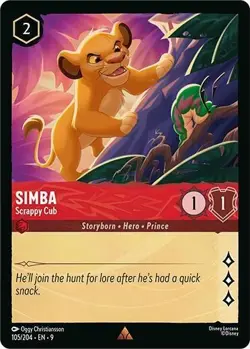 Disney Lorcana TCG - Fabled - Simba, Scrappy Cub -Rare 105/204 - Image 1