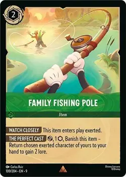 DISNEY LORCANA TCG - FAMILY FISHING POLE - EN9 RARE 100/204 Fabled - Image 1