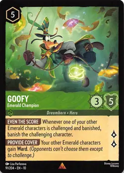 Goofy Emerald Champion 91/204 Whispers in the Well Disney Lorcana - Image 1