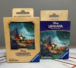 Disney Lorcana *COMBO* ROBIN HOOD Art 65-Ct Card Sleeves + Deck Box *NEW SEALED* - Image 1