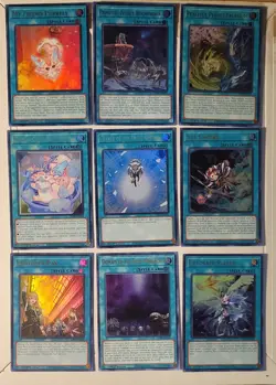 YU-GI-OH! LOT OF 9 ULTRA RARE YUGIOH SPELL CARDS 1ST EDITION HOLO NM LOT #1 - Image 1