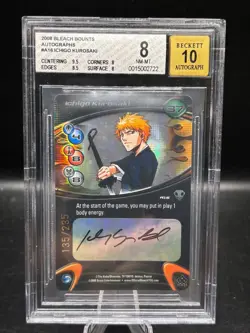 BGS 8/Auto 10 - Bleach 2008 Autograph Card - Ichigo Kurosaki - 135/235 *POP 1* - Image 1