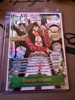 Bandai Dracule Mihawk OP14-119 Secret Rare SEC One Piece Card Game Character - Image 1