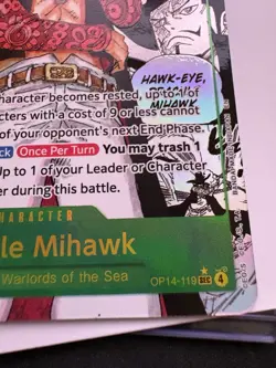 Bandai Dracule Mihawk OP14-119 Secret Rare SEC One Piece Card Game Character - Image 5