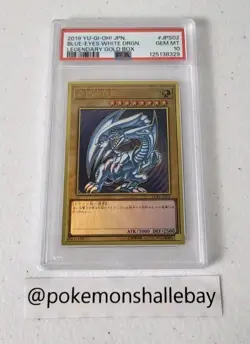 Blue-Eyes White Dragon LGB1-JPS02 *PSA 10 - GEM MINT* Gold Box Yugioh Card - Image 1