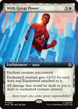 With Great Power... (Extended Art) -Foil Light Play MTG Marvel's Spider-Man - Image 1