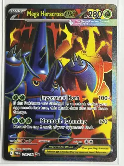Mega Heracross ex - Ultra Rare Phantasmal Flames 108/094 LP-NM Pokemon Card - Image 1