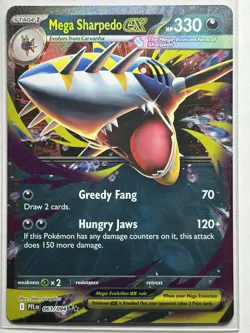 Mega Sharpedo ex ME02: Phantasmal Flames 061/094 NM Pokemon Card - Image 1
