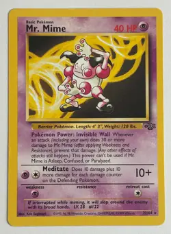 Mr. Mime 22/64 Jungle Rare Pokemon Card WOTC 1999 Non-Holo LP/NM - Image 1