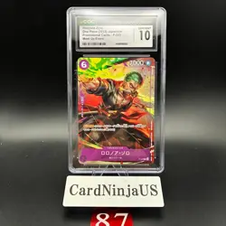 CGC GEM MINT 10 Roronoa Zoro P P-045 Promo Pirates Party One Piece Card Game 87 - Image 1