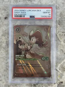 2024 DISNEY LORCANA AZURITE SEA ENCHANTED #211 DAISY DUCK PIRATE CAPTAIN PSA 10 - Image 1