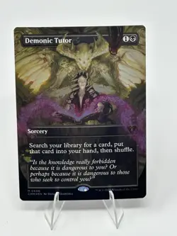 MTG Demonic Tutor Commander Masters - NM Borderless Foil Magic CMM 0696 - Image 1