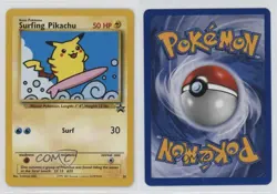 Surfing Pikachu Pokemon WOTC Black Star #28 1999 - Image 3