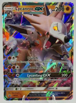 Lycanroc GX SM14 Pokemon Sun & Moon Black Star Promo Holo Rare TCG 2017 - Image 1