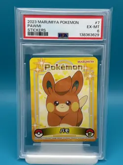 PSA 6 - 2023 MARUMIYA POKEMON STICKERS 7 PAWMI - Image 1