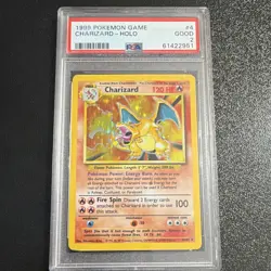 Pokemon Base Set Charizard Holo Rare 4/102 PSA 2 English 1999 - Image 1