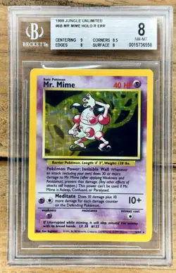 1999 Pokemon Mr. Mime 06/64 Jungle Holo Error BGS 8 - Image 1