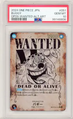 【Buggy】2024 One Piece JPN. OP09-051 Wanted Alternate Art PSA 10 - Image 1