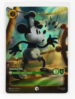 Disney Lorcana: Mickey Mouse Steamboat Pilot Enchanted 231/204 Fabled Holo - NM - Image 1